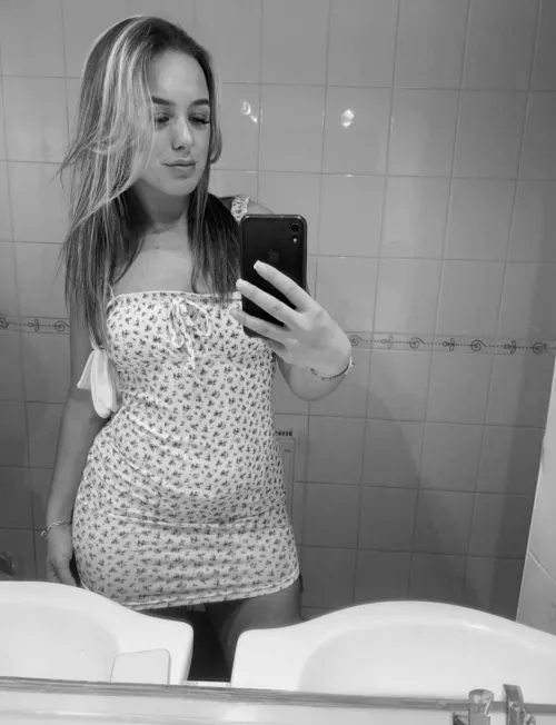 Tight sundress, nothing underneath ;)