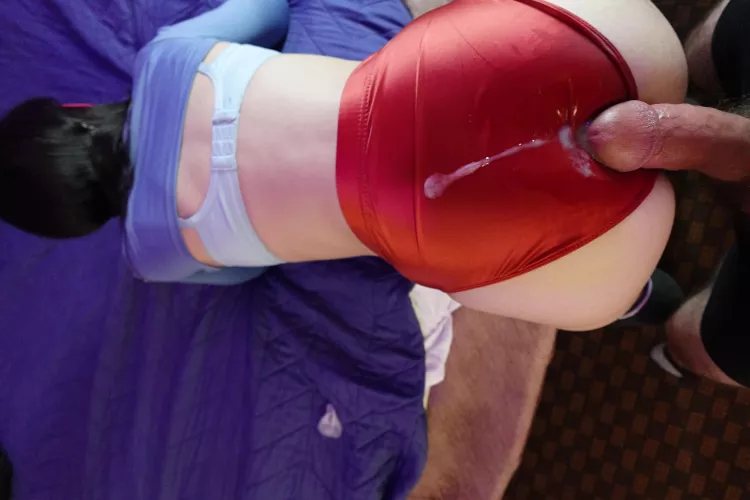 cumshot on my satin panties