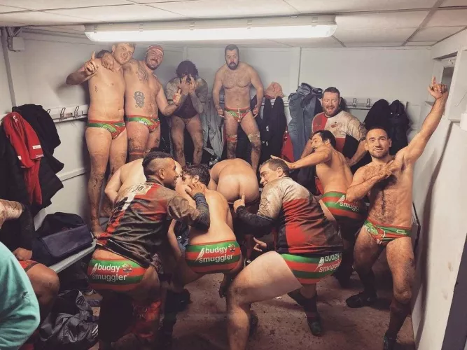 Festive time in the locker room