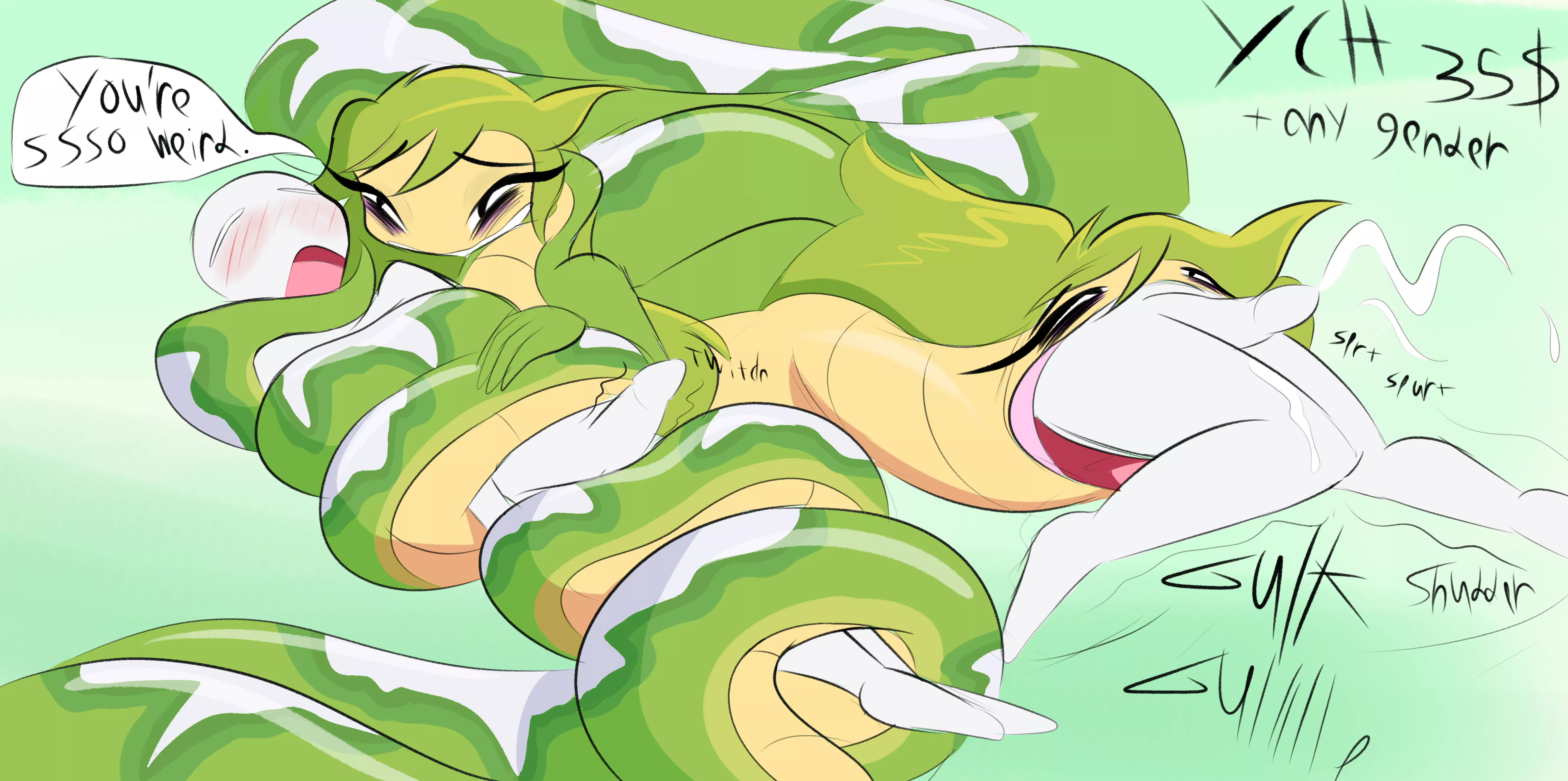 {Image} YCH with Boa! Cumming while being swallowed means you're terrified I think, DM or comment if you want to be in this really scary predicament 👻🐍(Art by JackMunchy)