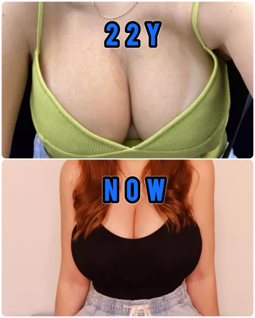 I’ve received a few requests to show an in-between comparison of my progress too, so here it is: