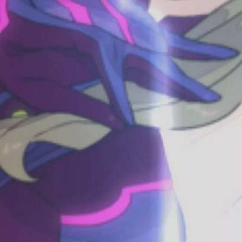 LF color source: 1girl, hand, purple suit, long hair, grey hair, white background, crop 