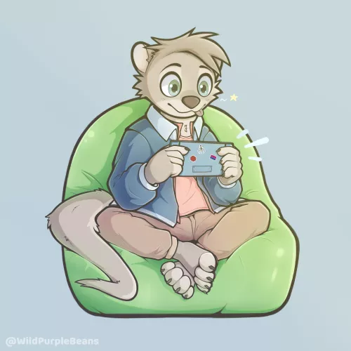 My first ever commission (cute otter goober from u/ZentaWinds)