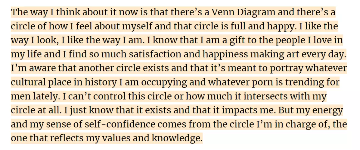 This paragraph captures how I want to feel so well