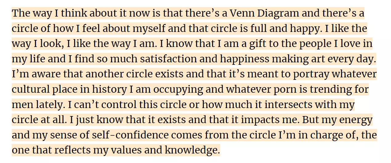 This paragraph captures how I want to feel so well