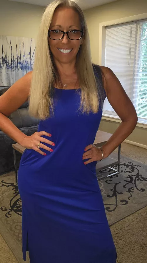 Blonde, check, blue, check. Real 52yo woman, check!