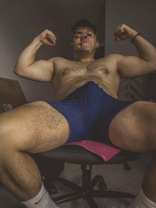 He gets excited when the clothes starts to come off