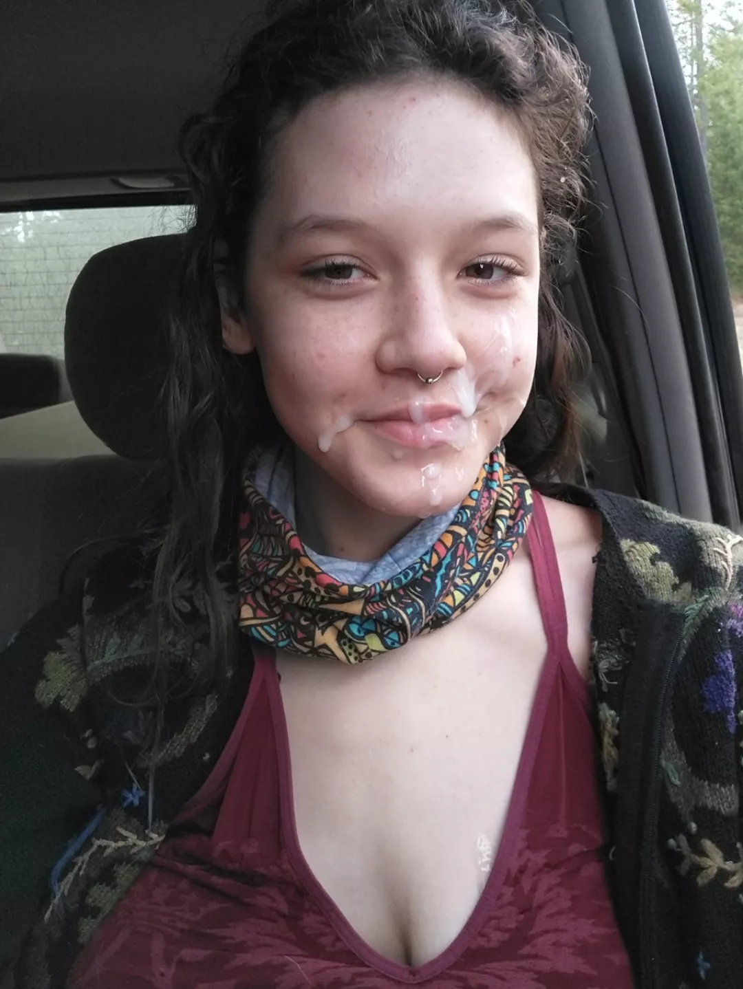 He pulled my hair and came on my face