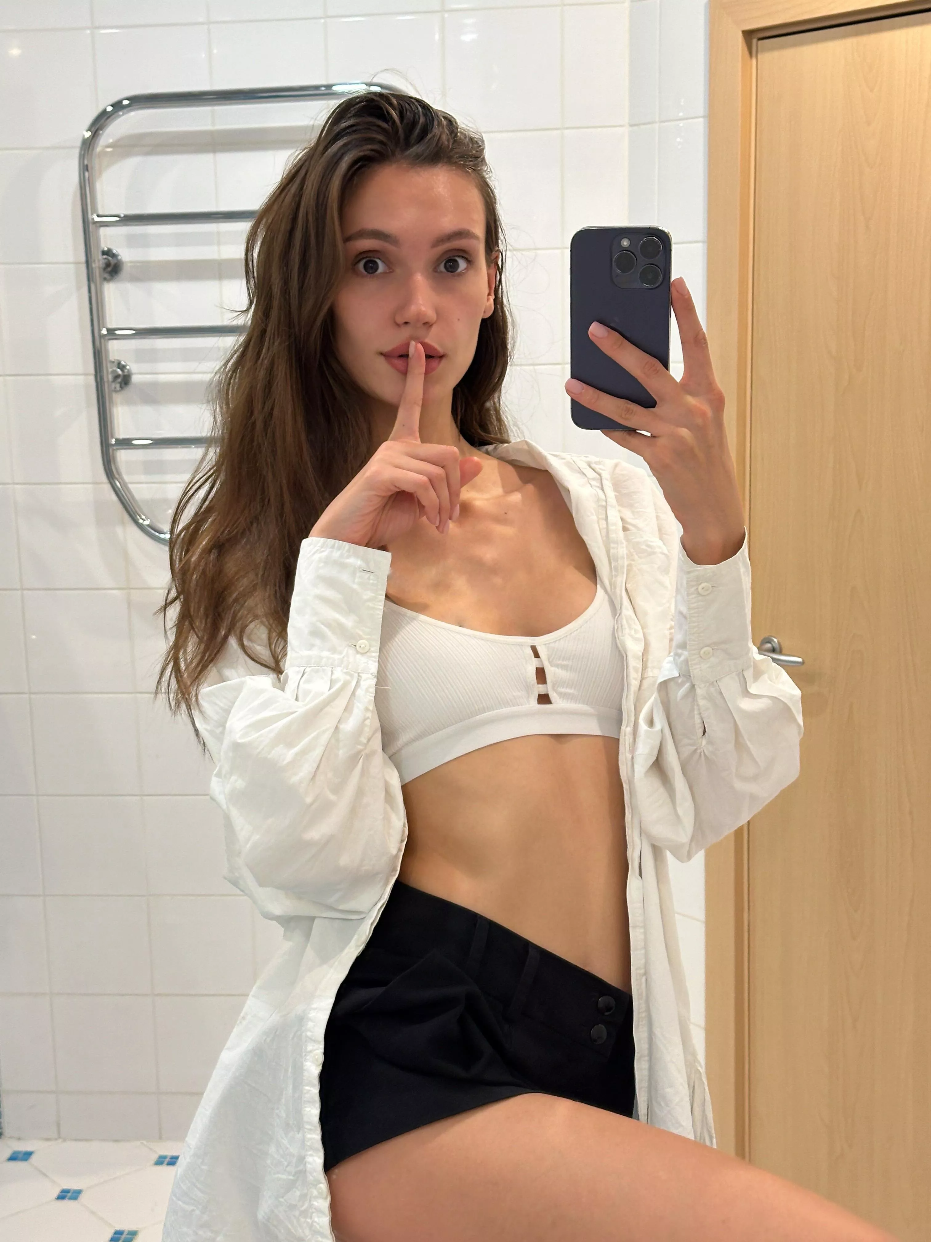 let's keep it a secret that we know each other and you know this bathroom