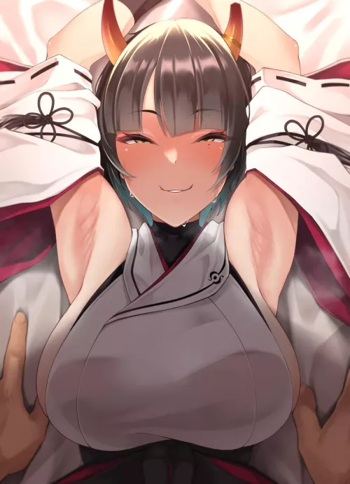 Tied up against her will or is she? 