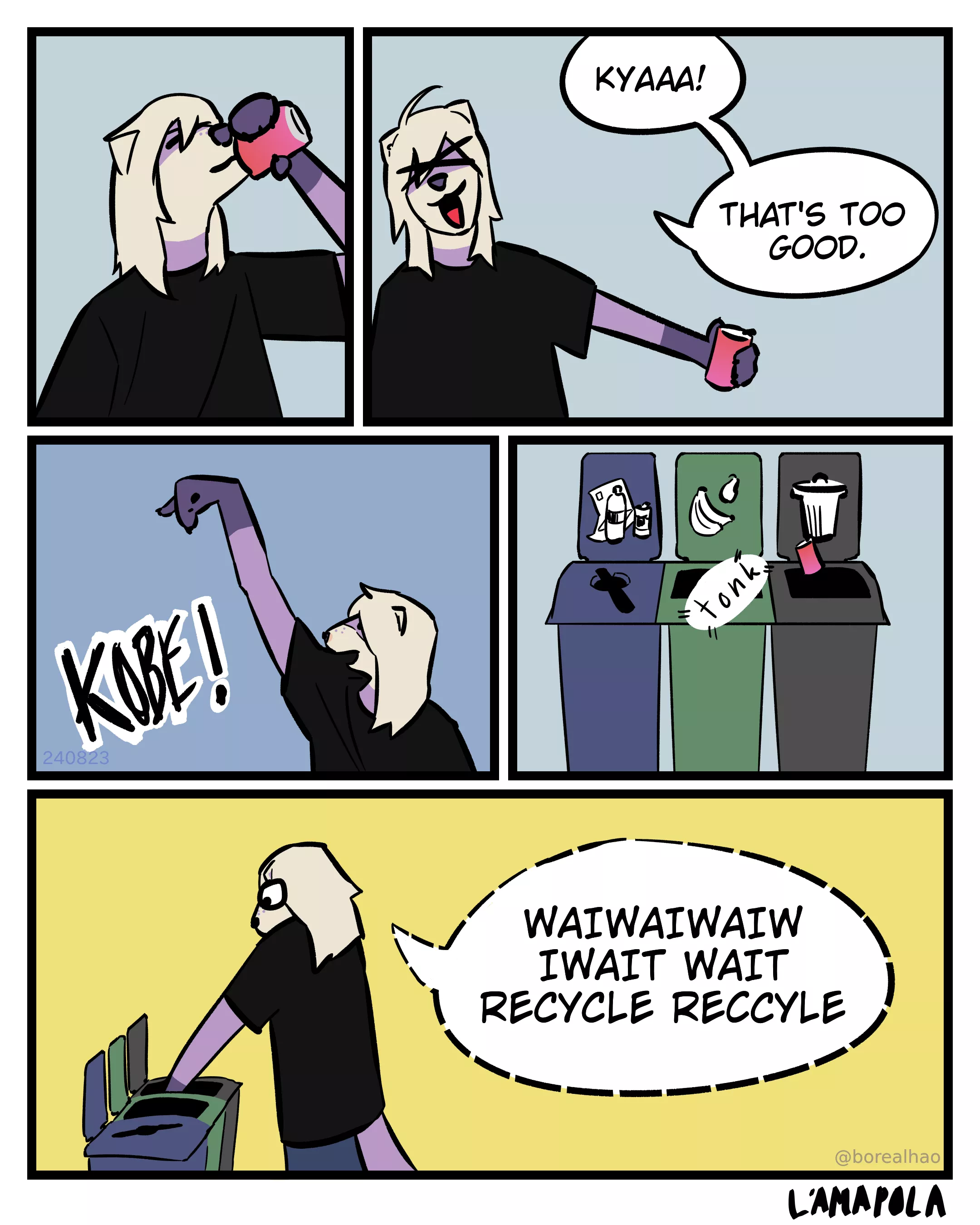 -3 points to the purple ferret 