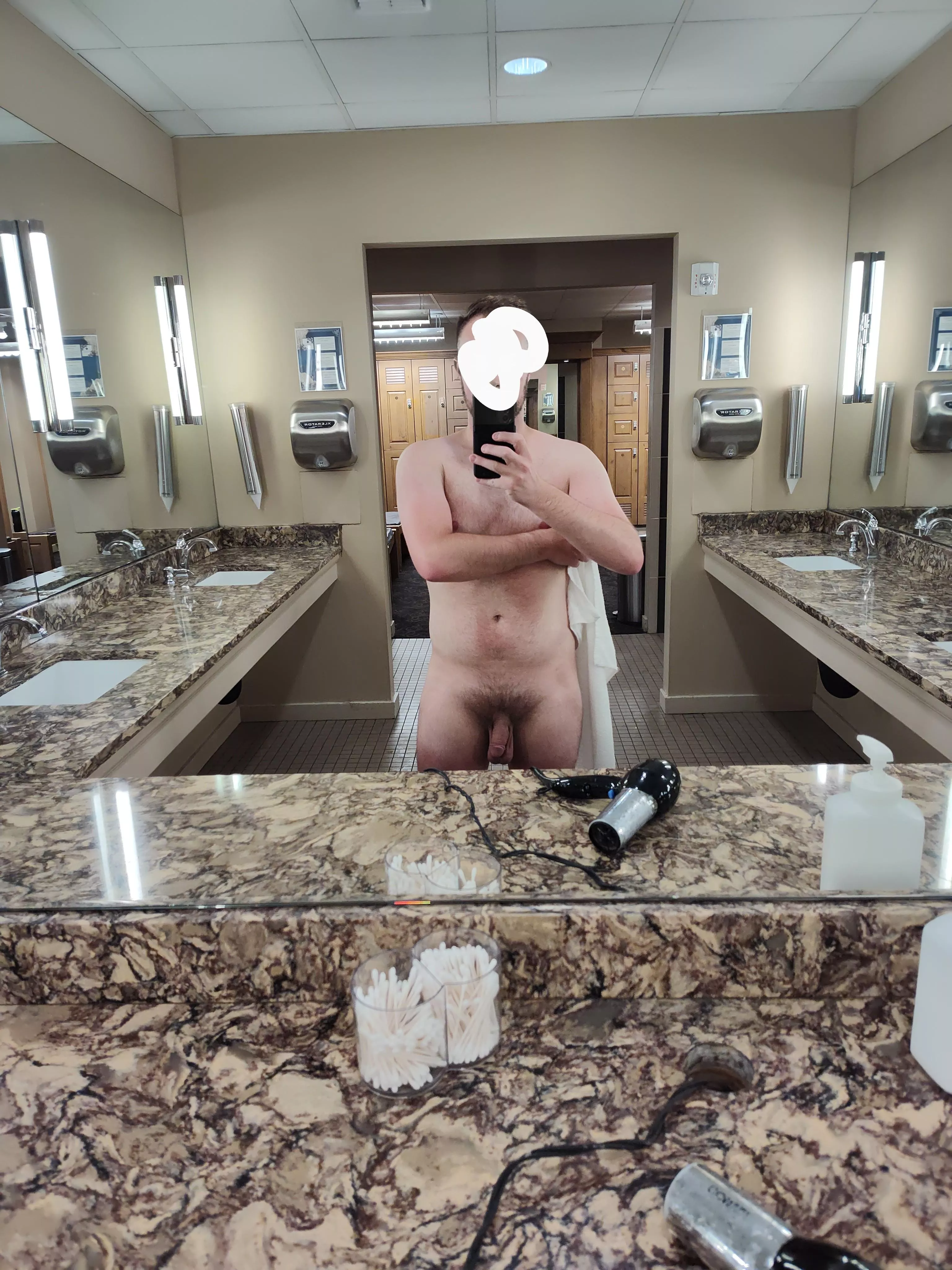 After workout, before sauna. 