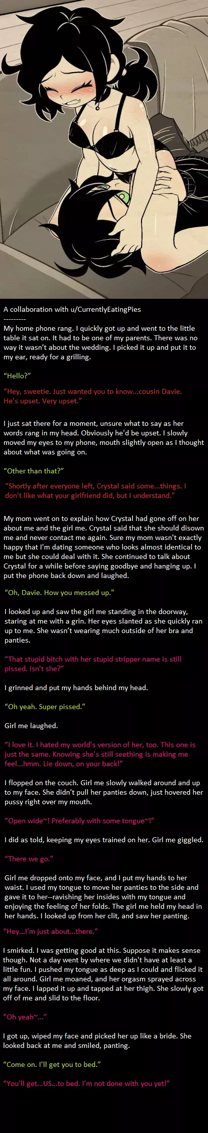 Multiverse (part 7) [alternate self] [alt gender selfcest] [maybe incest] [interdimensional] [face sitting] [squriting]