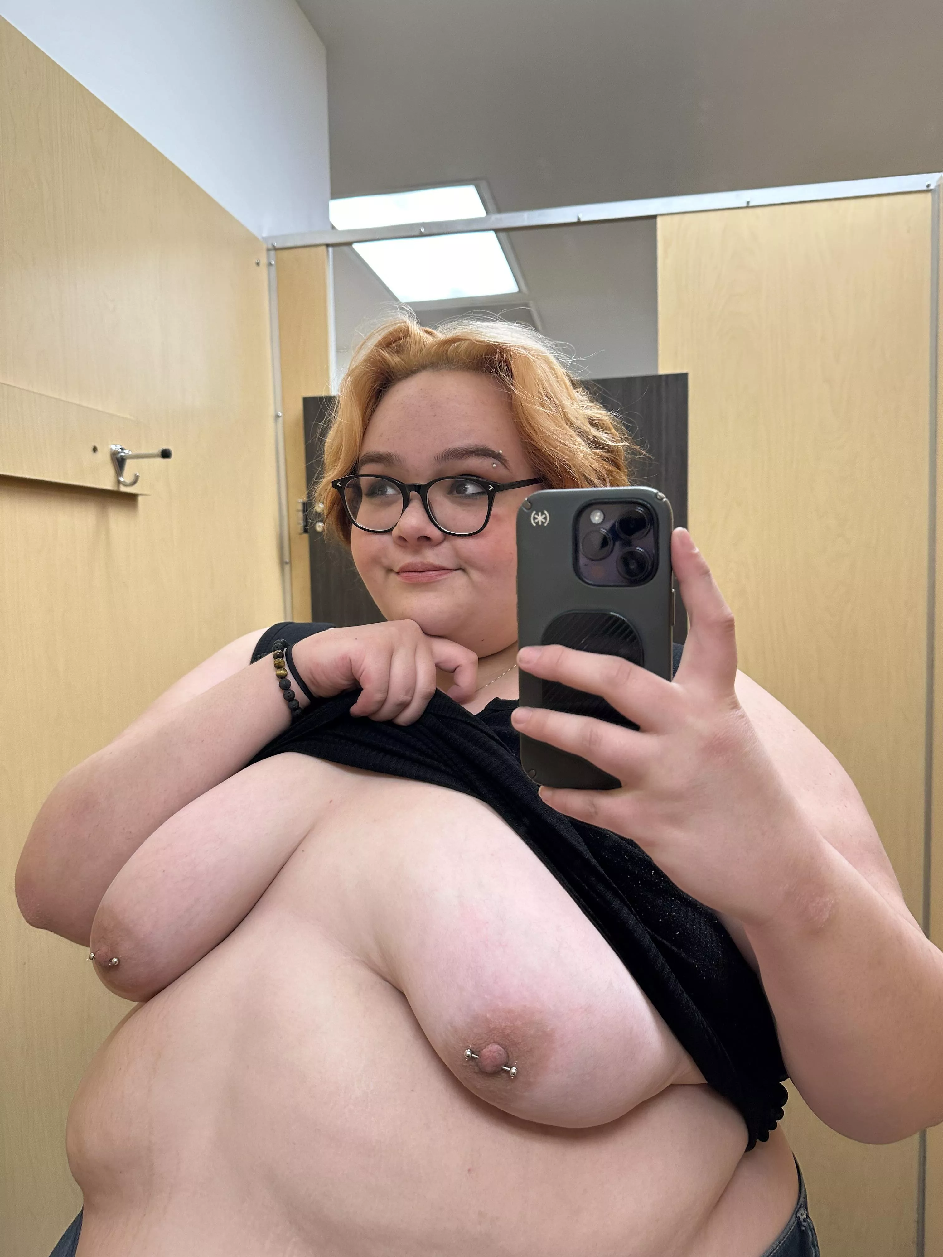 tits out at the department store