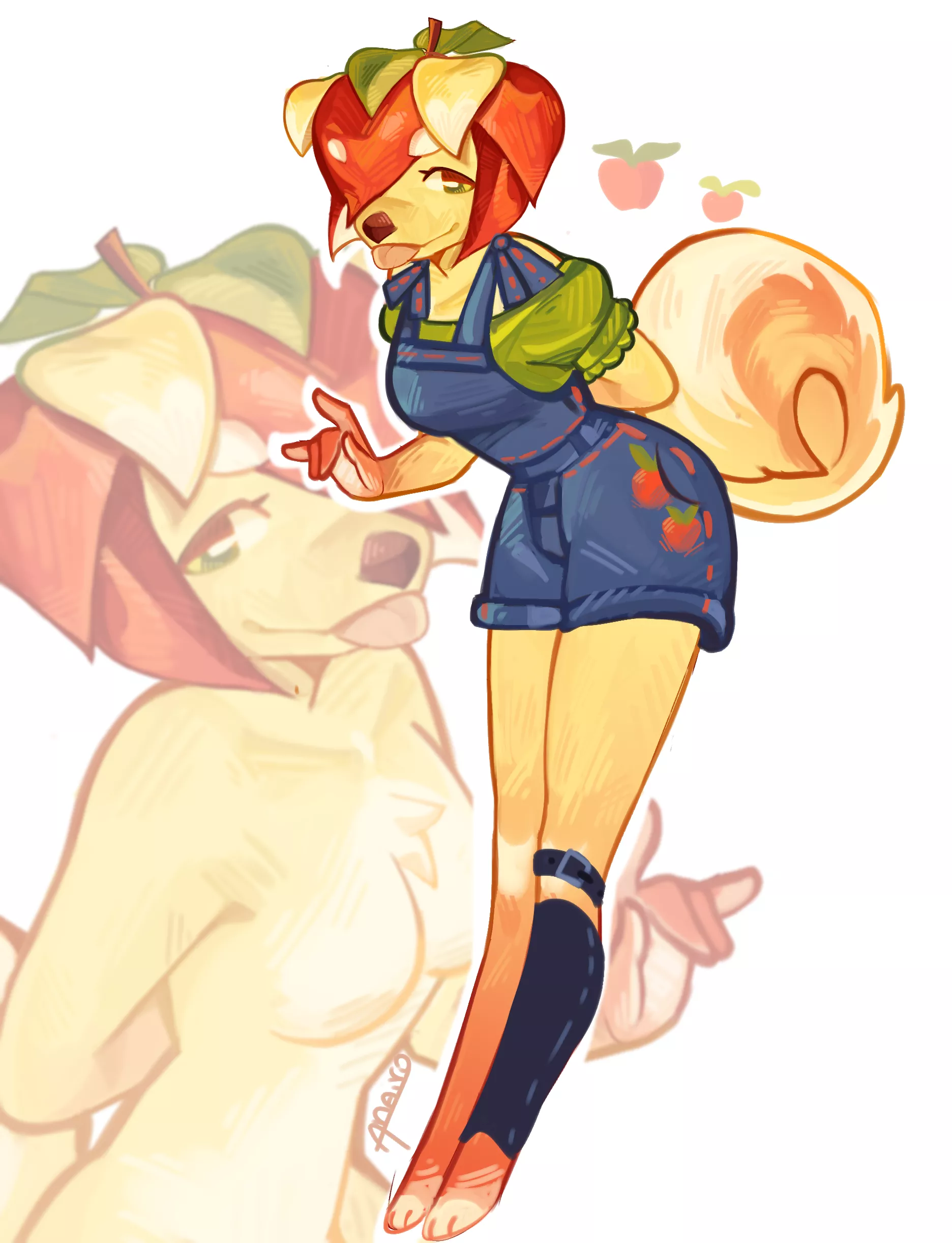 apple dog Adopt! (art by me and info below)