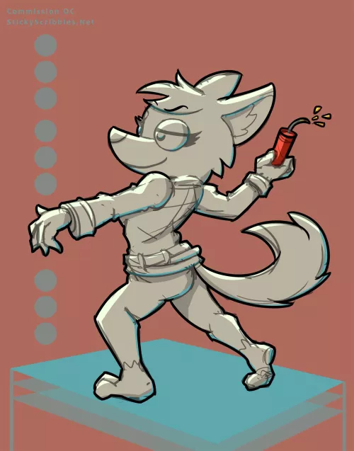Dynamite Throwing Coyote Statue OC [f> inanimate] ( StickyScribbles )