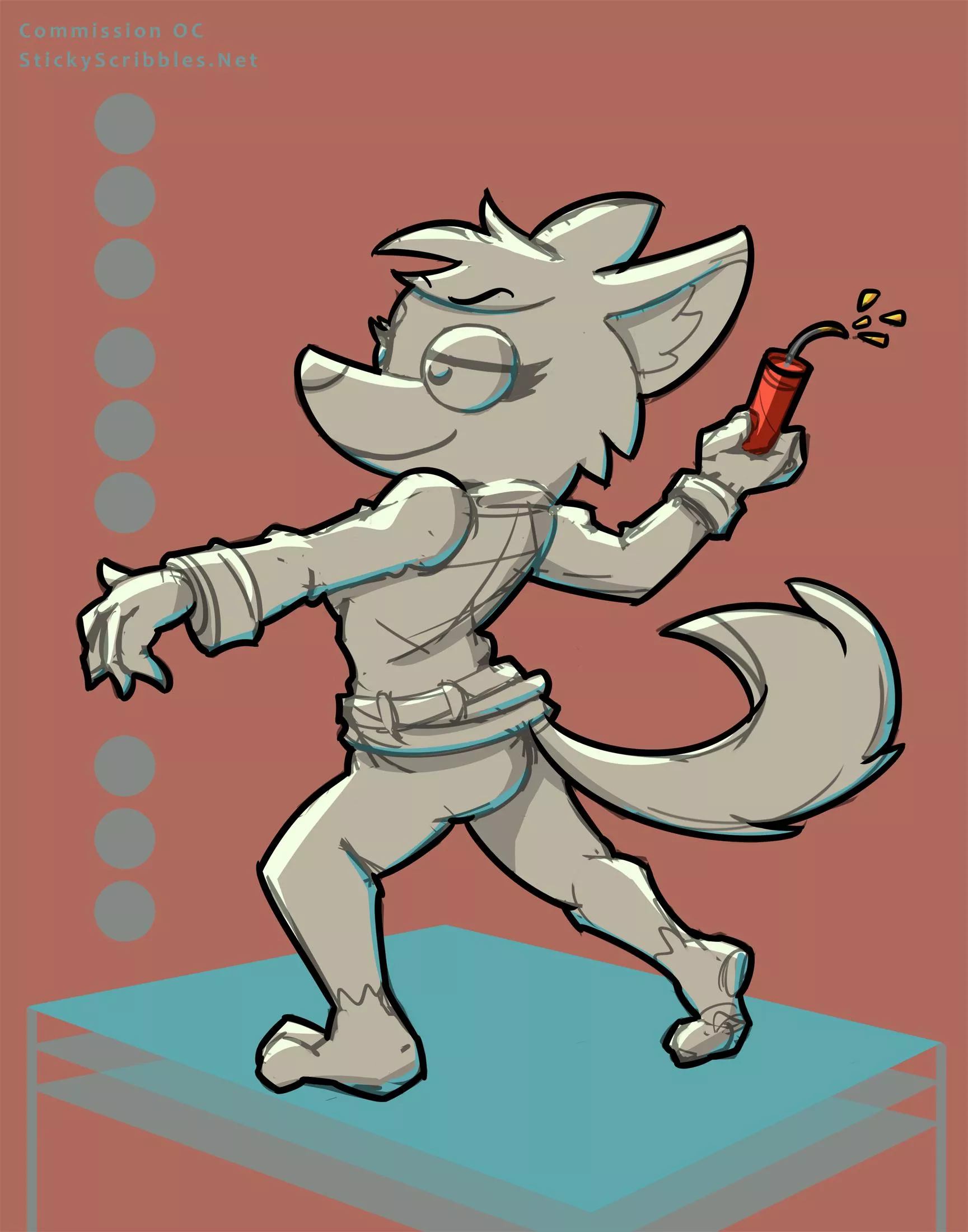 Dynamite Throwing Coyote Statue OC [f> inanimate] ( StickyScribbles )