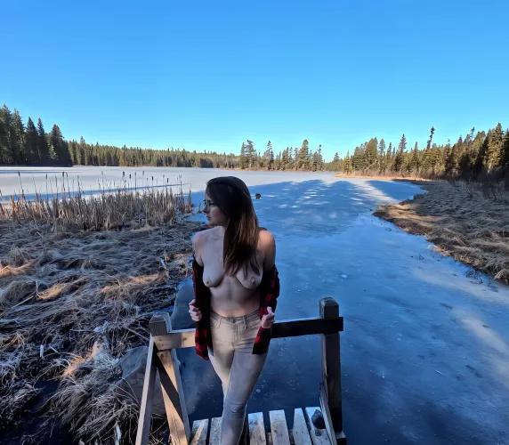 Frozen lake when I was visiting Canada! 