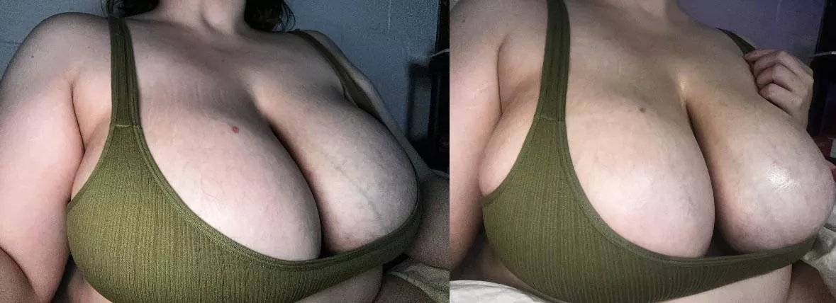 Taken 27 days apart, lost 12 lbs but gained more boob volume Taken 27 days apart, lost 12 lbs but gained more boob volume
