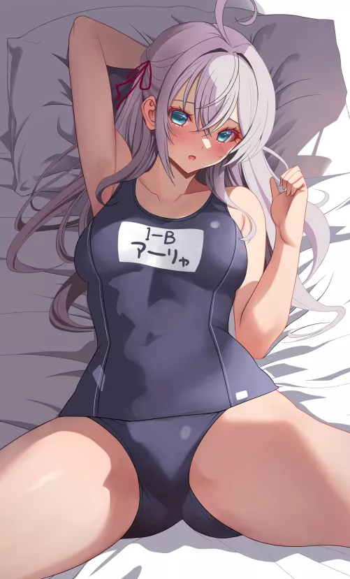 Alya Wearing Her School Swimsuit 