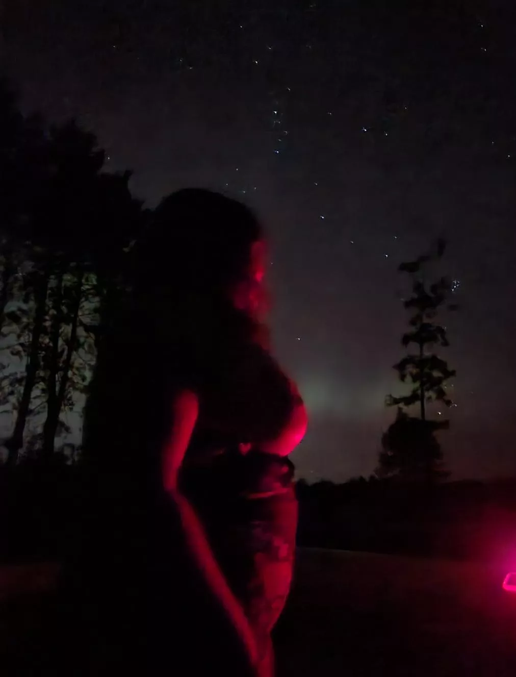 How bout some big fake tits under the stars and Northern Lights?