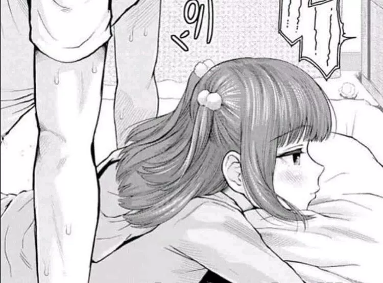 LF Mono Source: 1boy, 1girl, laying, doggy, brunette, fully clothed, sweating, emotionless, schoolgirl uniform, blushing, pigtails, on bed