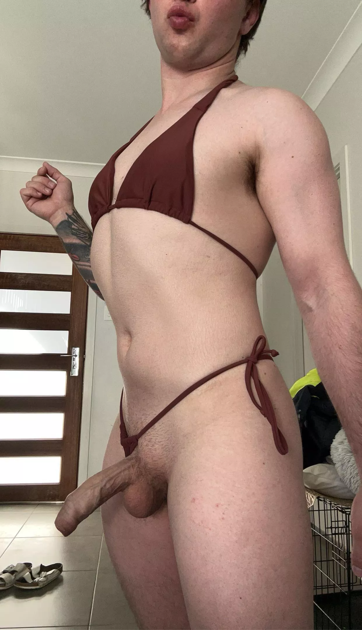 My girl dick got hard at the beach, help me get rid of it please  x