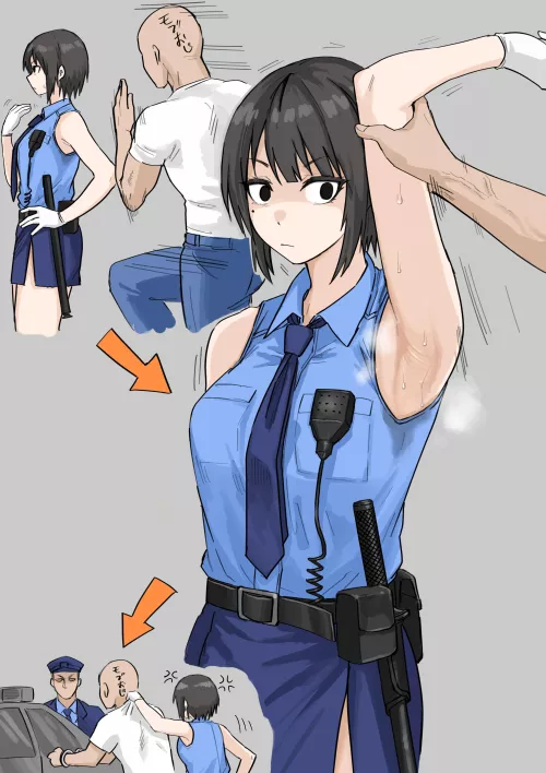 Policewoman, Sweaty