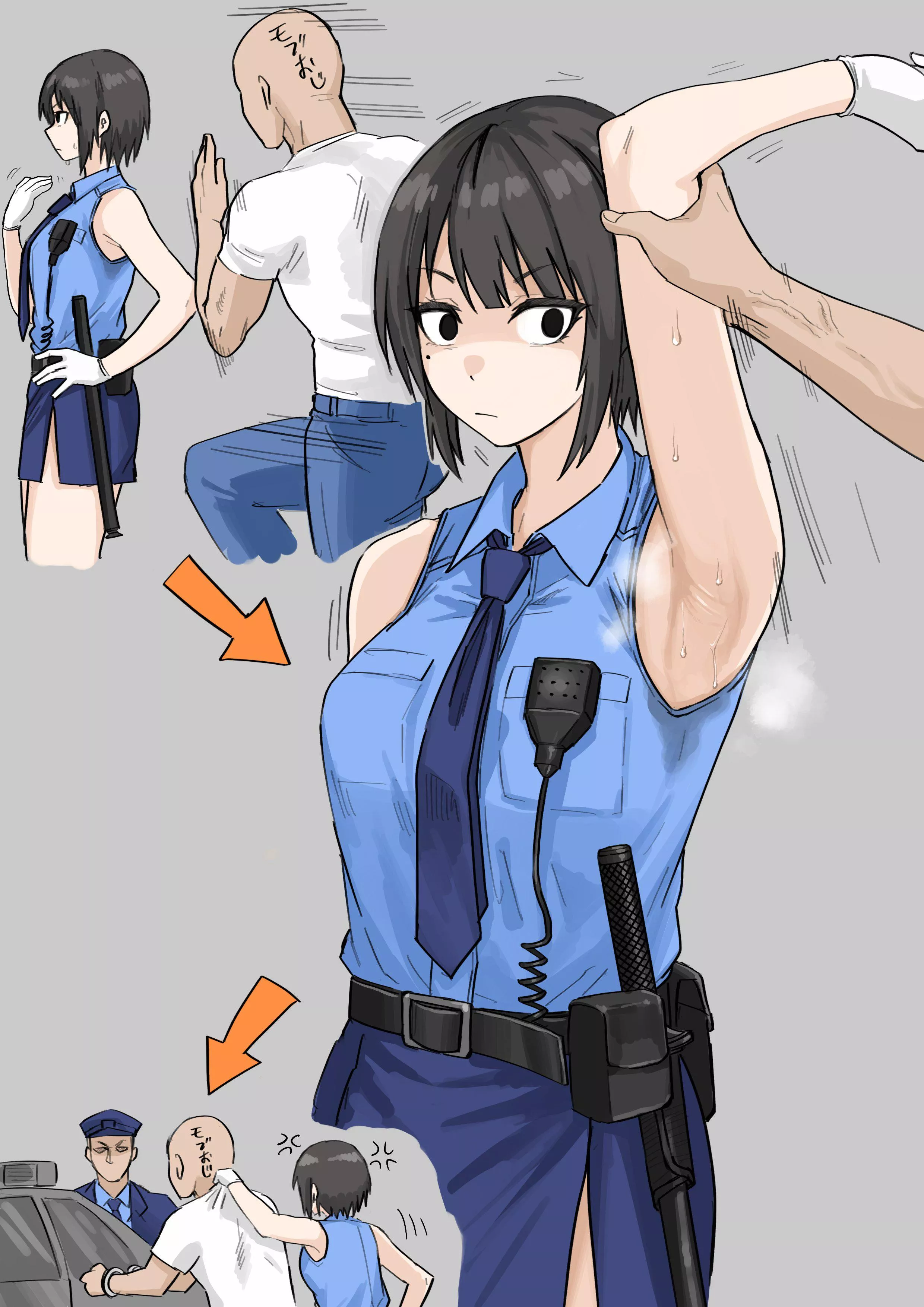 Policewoman, Sweaty