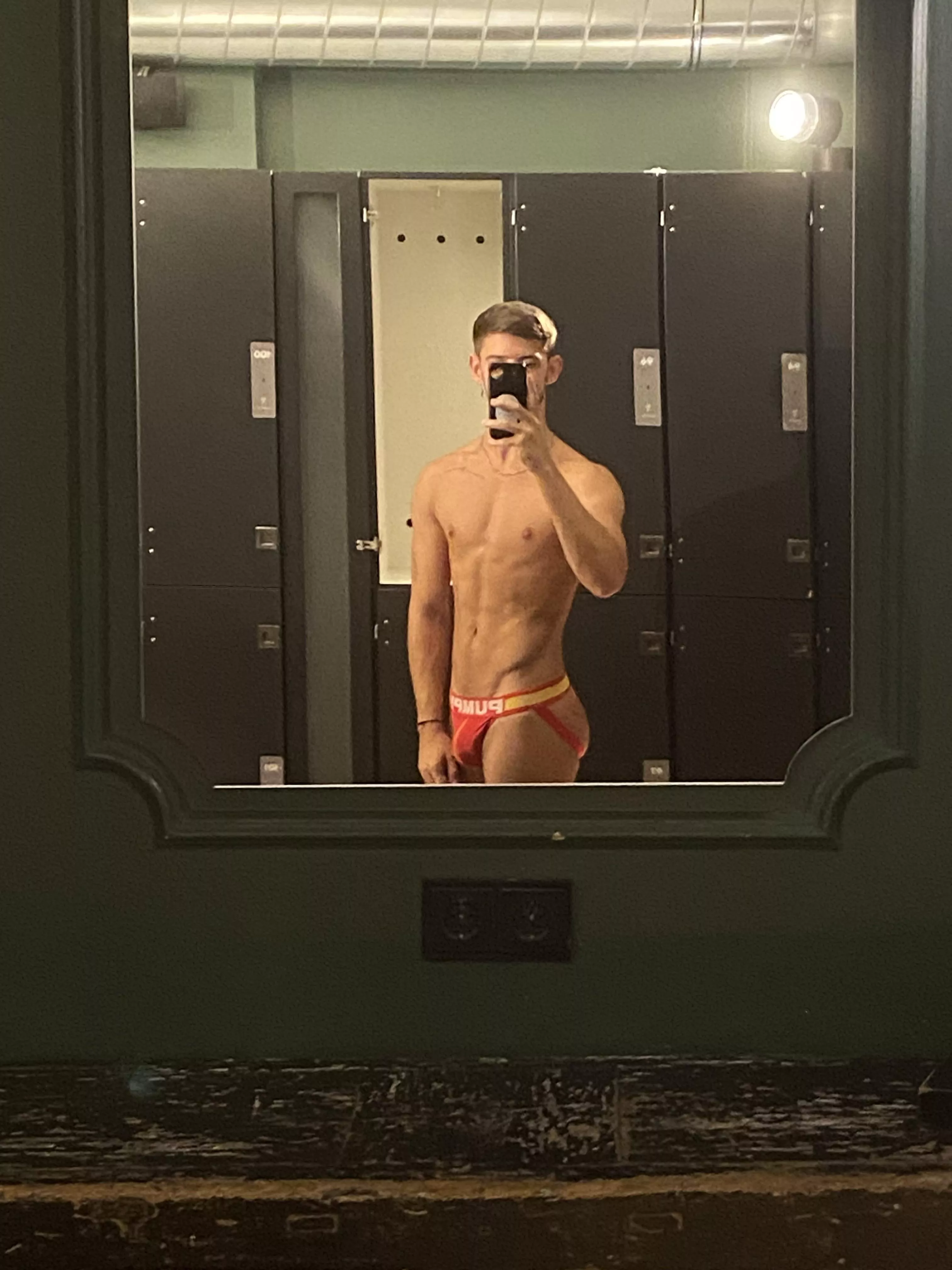 Sadly i was alone changing in there