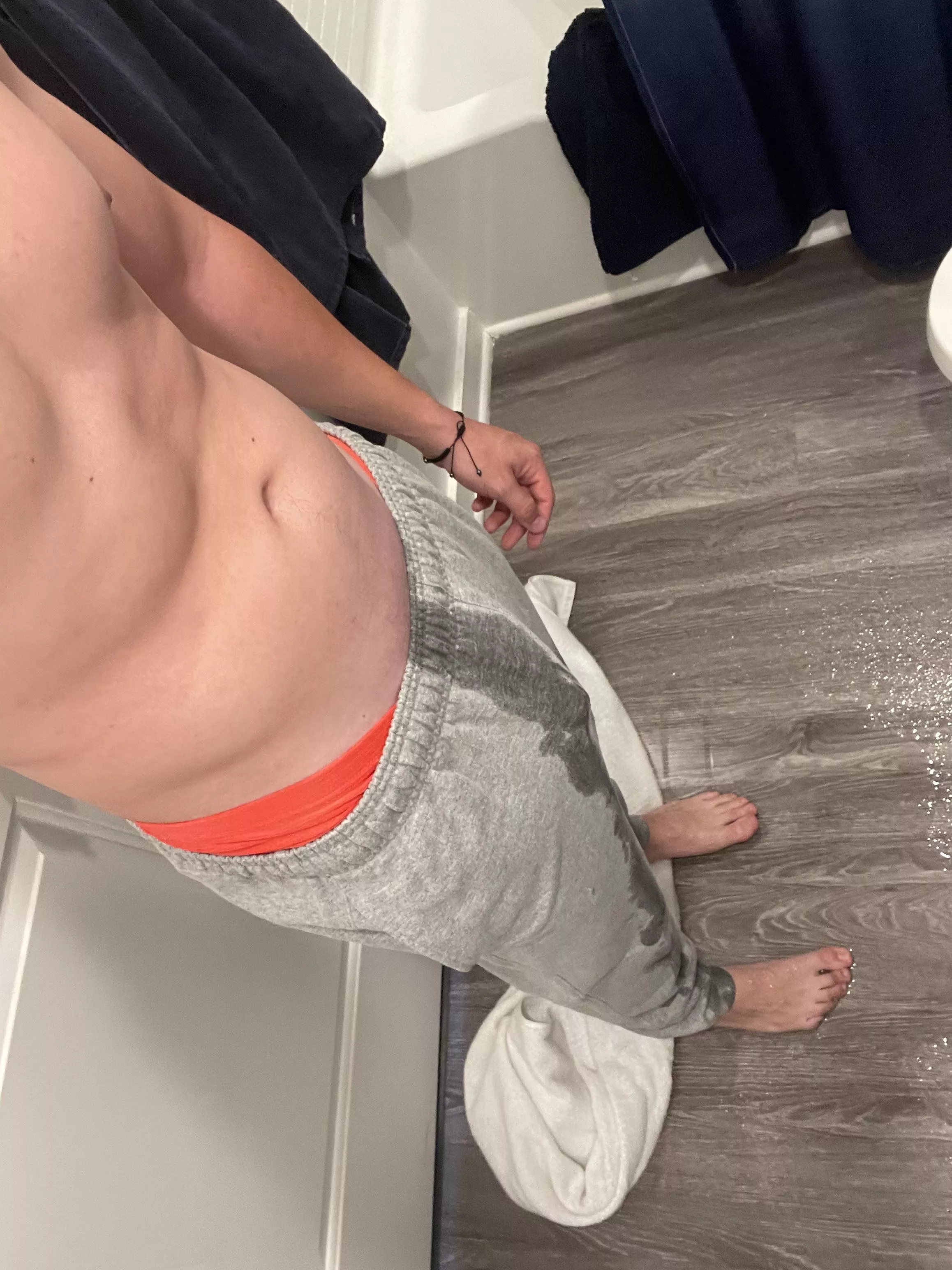 The aftermath of me wetting myself.