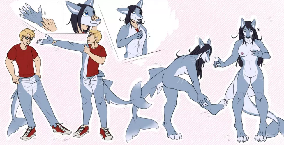 The new suit fits perfectly! [Human M -> Shark F]