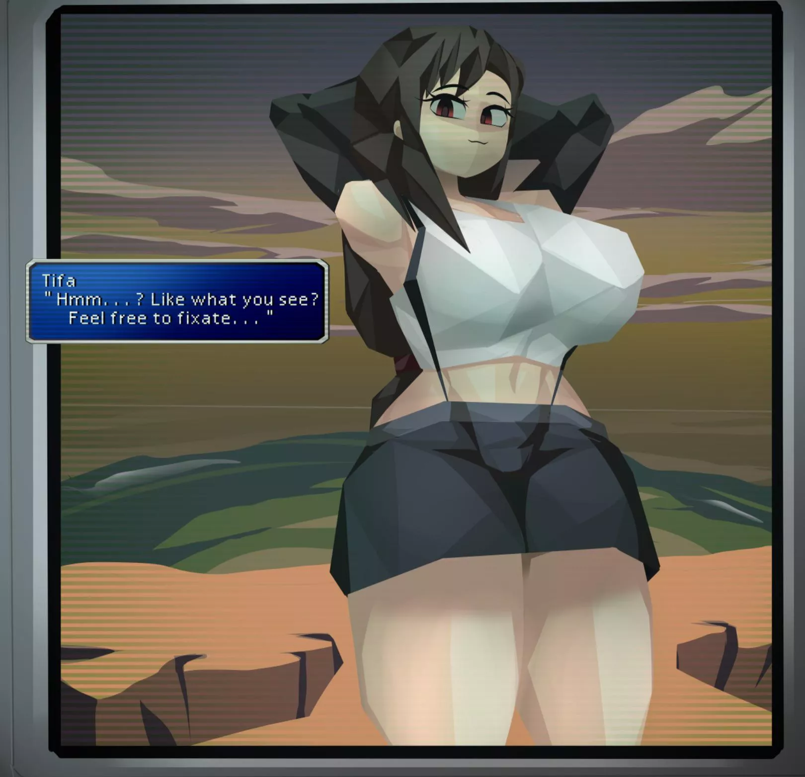 Tifa Lockhart (FF7) Poly-style (CaptainKirb)