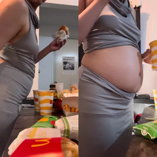 I love how I look stuffed, so I’ve been eating 24/7