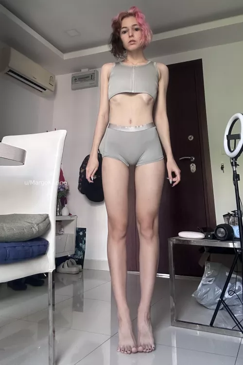 just today (still a little sleepy in the photo) got these panties and a breast binder