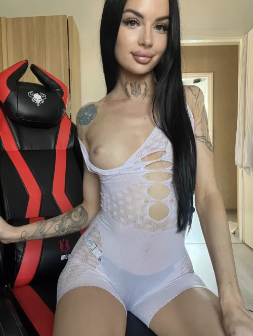 My one boob says hi, other one's feeling shy
