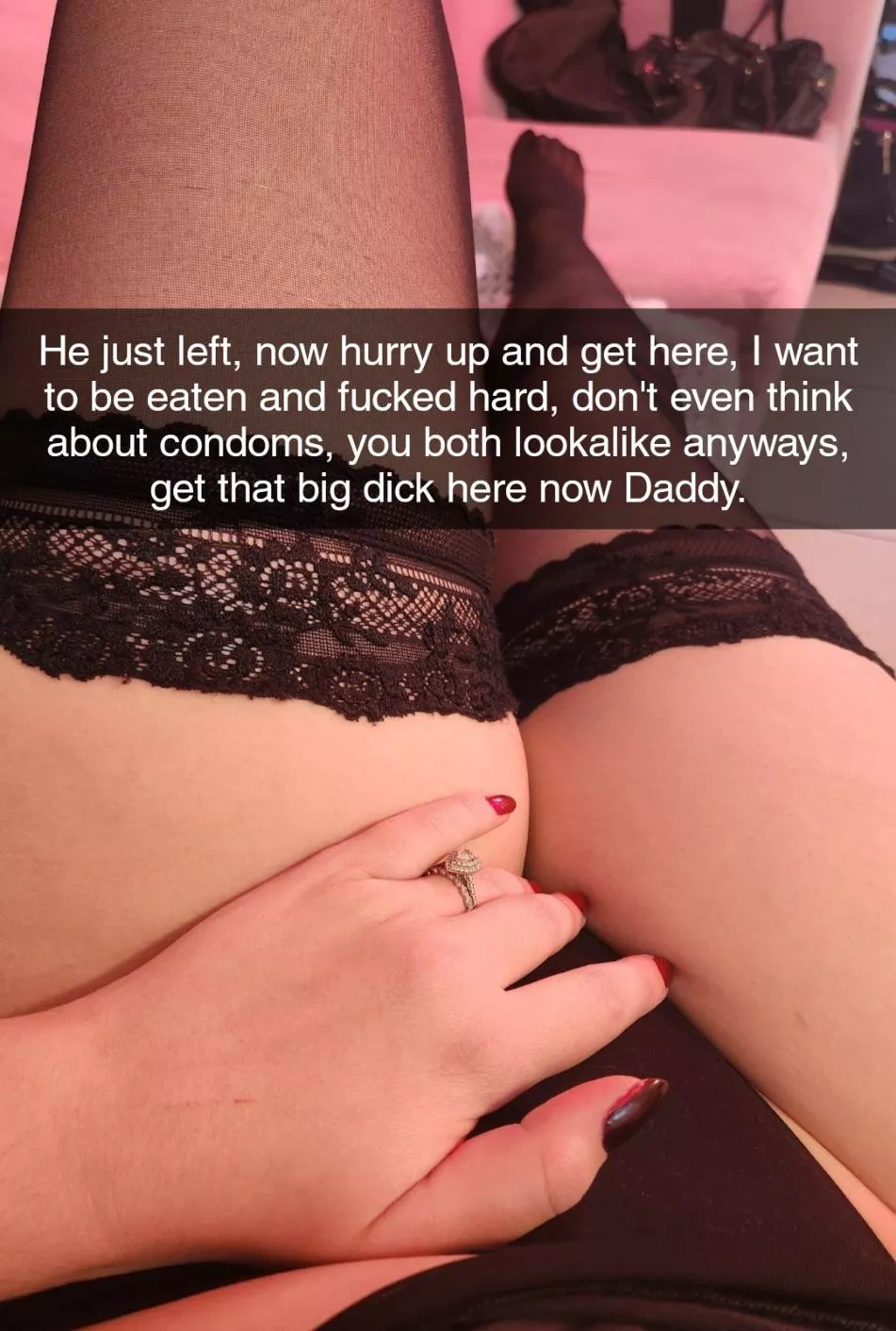 Ovulating and telling Daddy to come now while im alone is making me hotter 