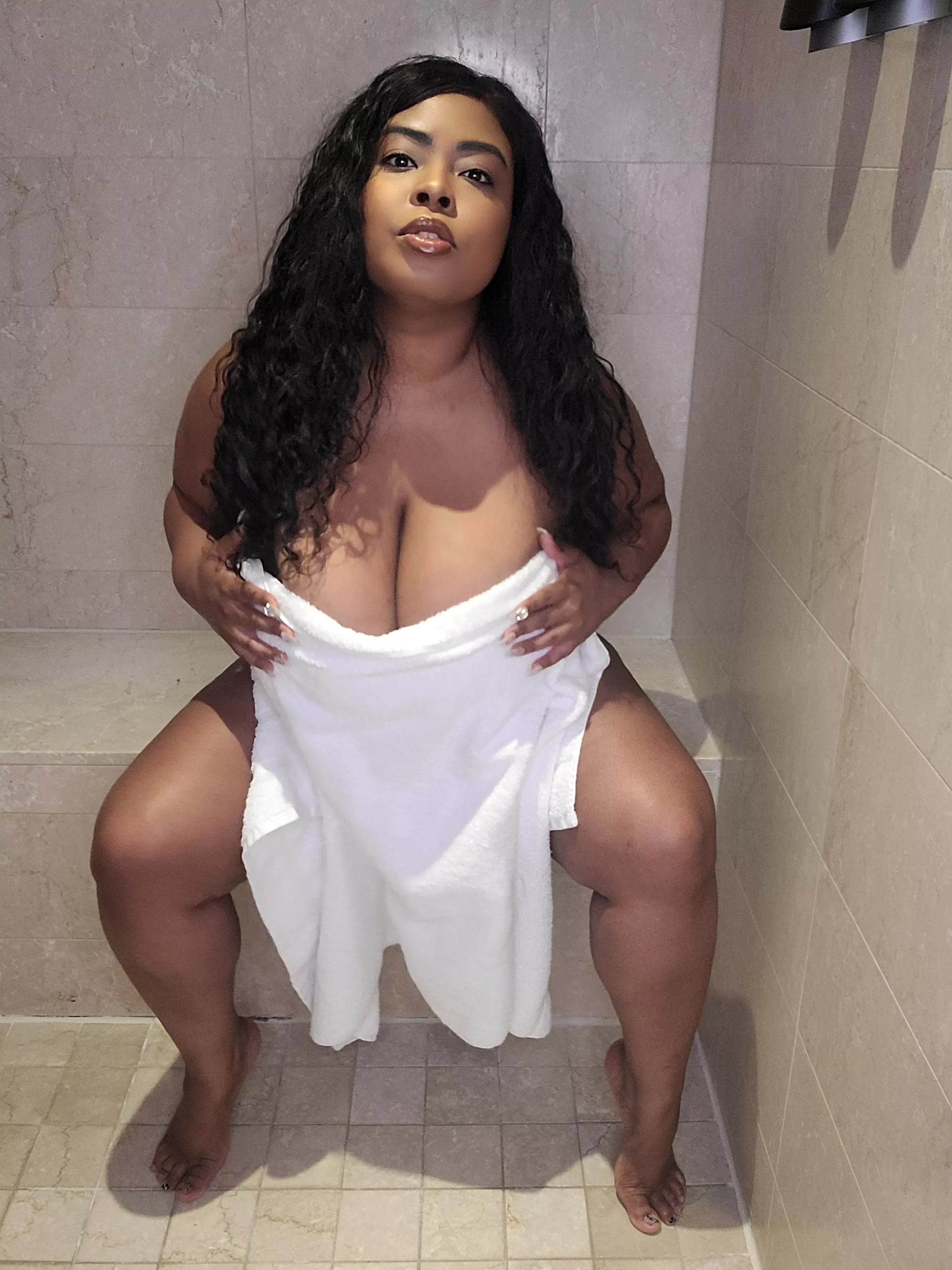 This towel should be on the ground. 