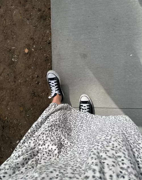 I love wearing chucks with my dresses 