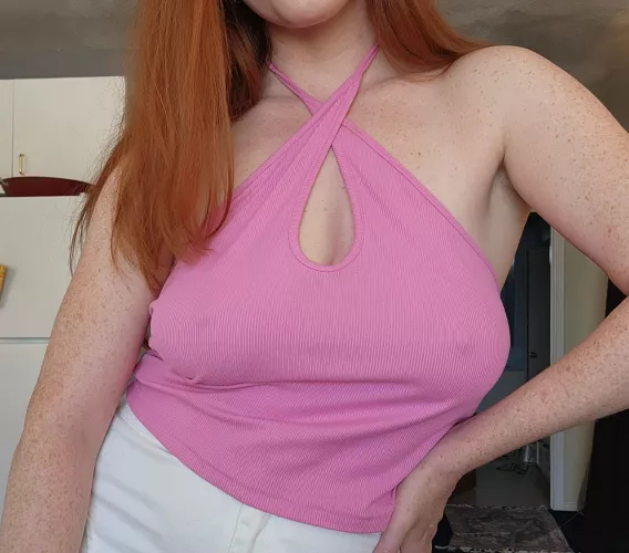 Not used to going without a bra...