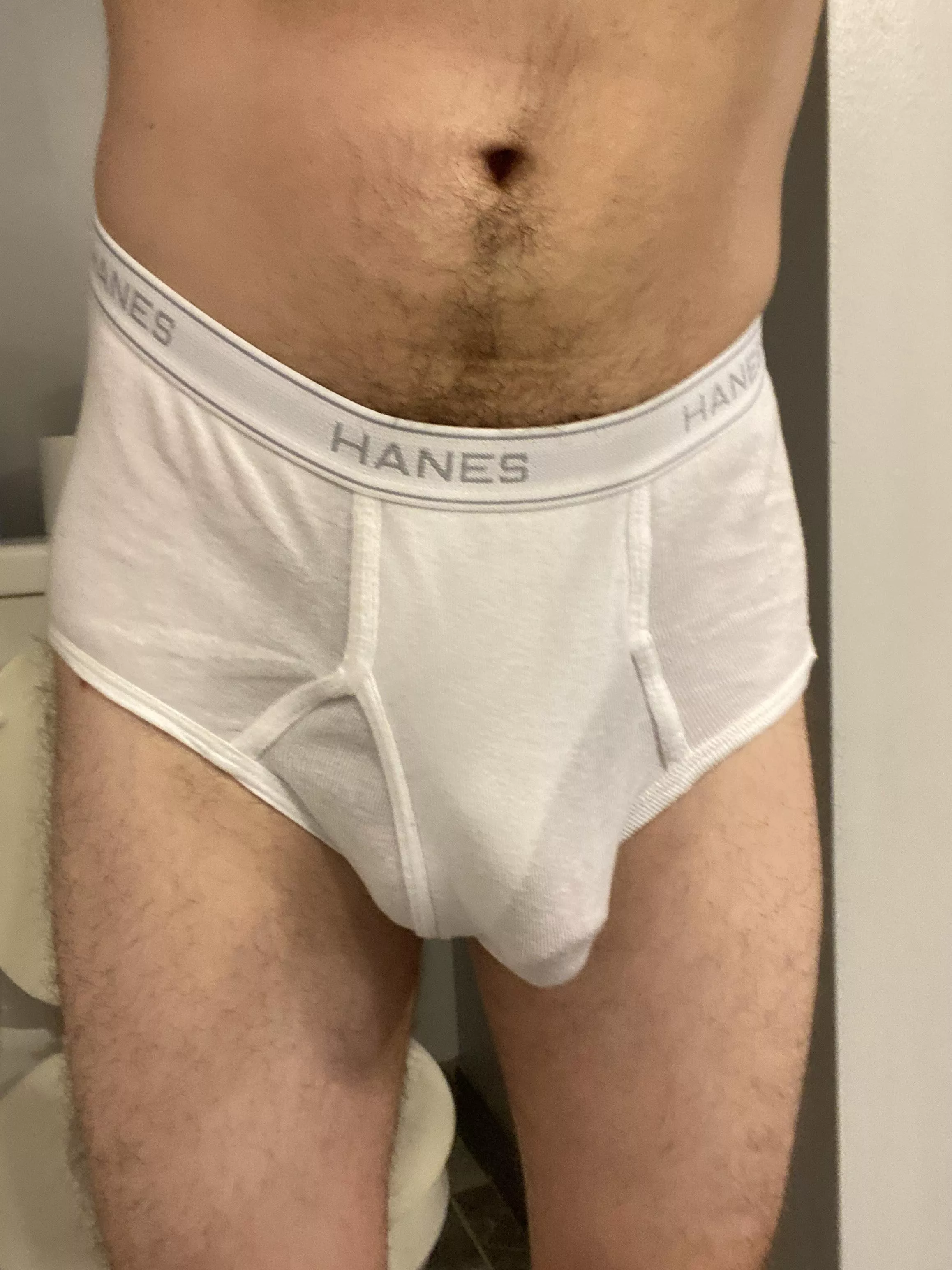 Back in Hanes today. Happy Tighty Whities Tuesday!