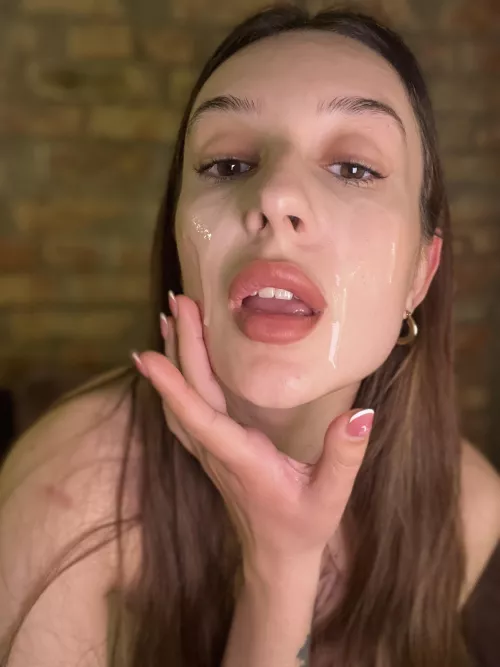 Do you like the way cum runs down my face?