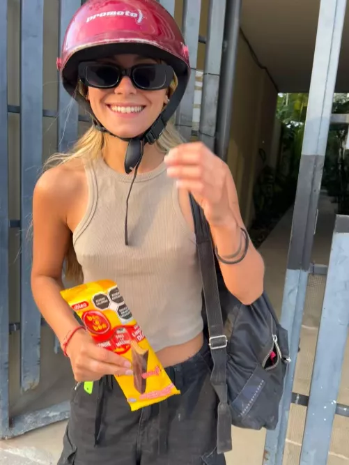 Had to go for a snack and didn't had time to wear a bra