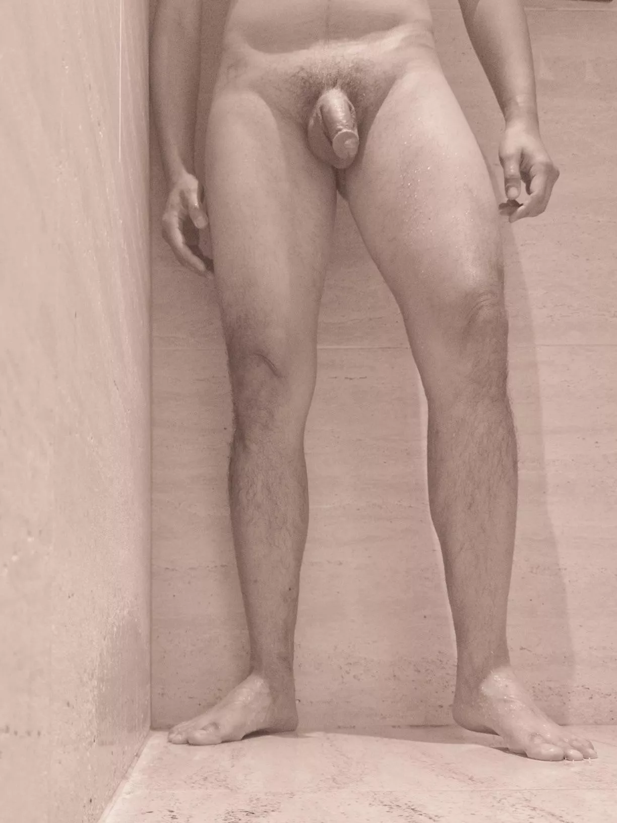 Trying hard not to get a boner in a communal shower