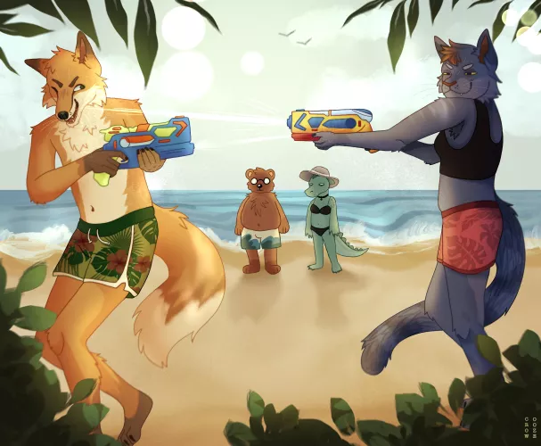 Water-gun fight! [OC]