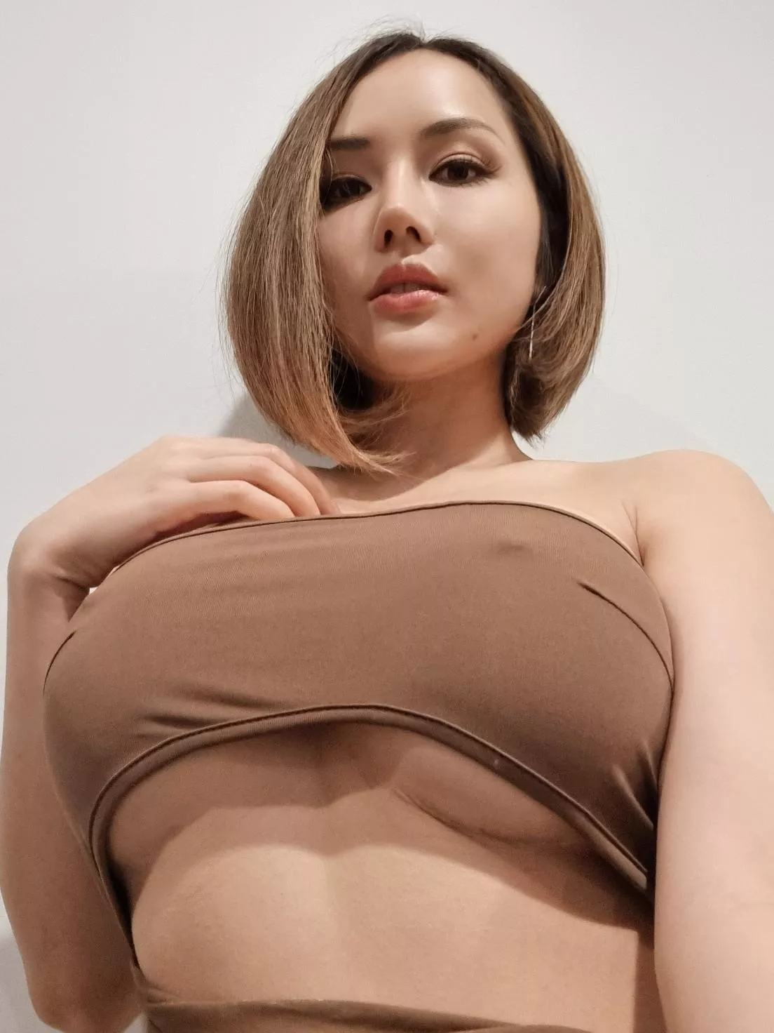 A peek of my boobies from below