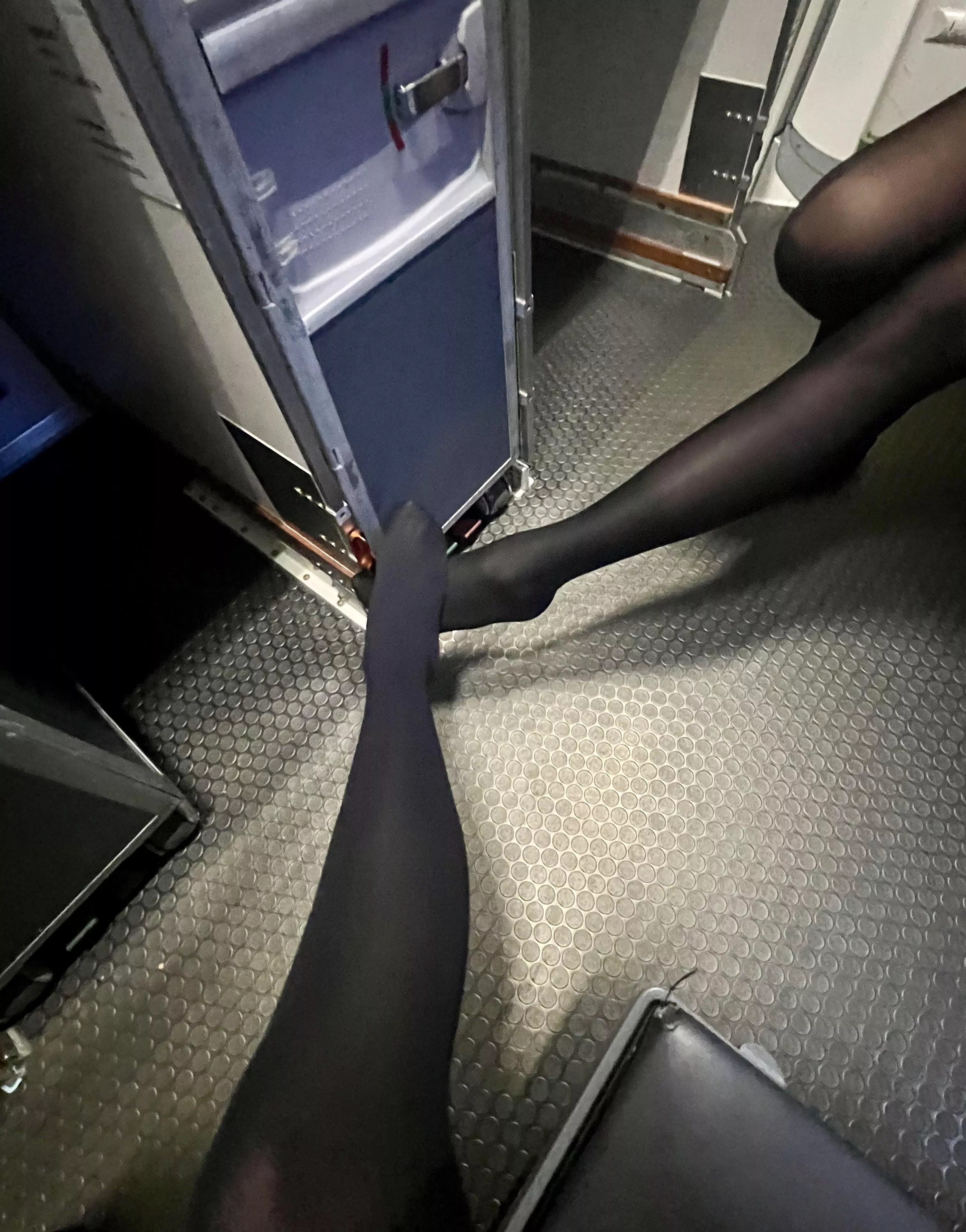 Feet playing on duty 