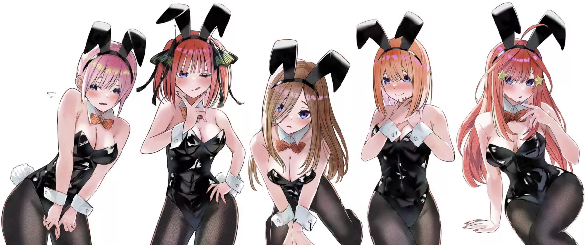 The Sisters Wearing Their Bunny Girl Outfits (Quintessential Quintuplets)
