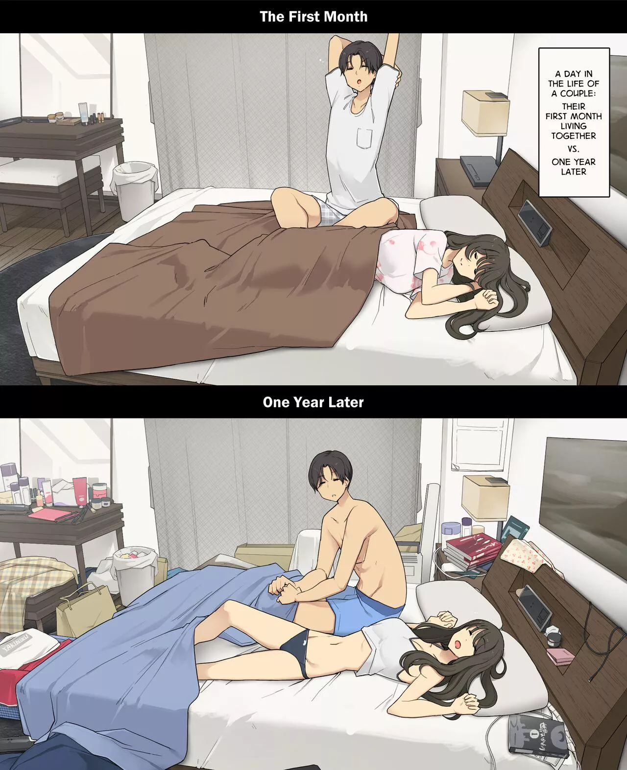 [Wakamatsu] A Day in the Life of a Couple: Their First Month Living Together vs. One Year Later
