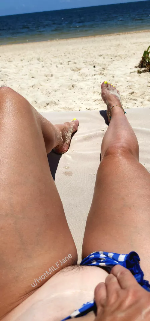 Another peek of the bush hidden under my bikini